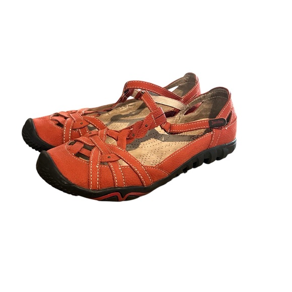 JBU Women’s Memory Foam Red Xterra Mary Jane Sandals Casual Shoes Size 8 - Picture 2 of 13